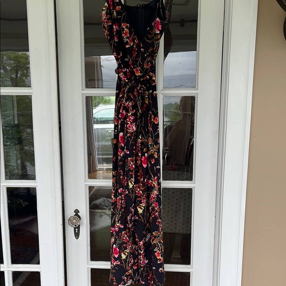 RACHEL Rachel Roy Black Pink Wide Leg Jumpsuit Tie Front
